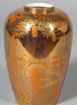 Fairyland Lustre Coral and Bronze Vase